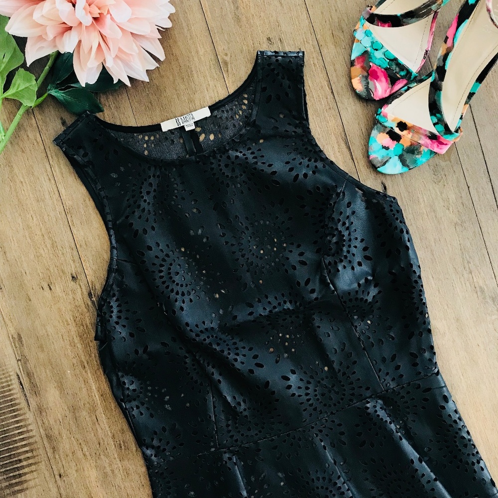 BB Dakota Leather Peplum Top D